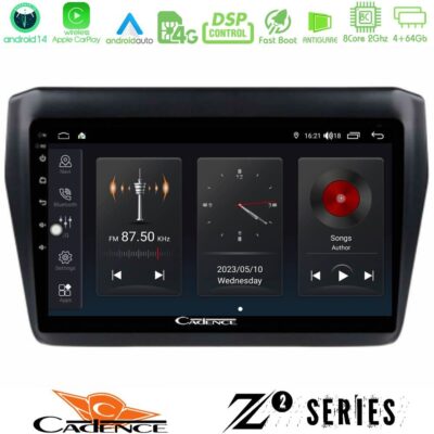 VL Garage - Cadence Z2 Series 8Core Android14 4+64GB Suzuki Swift 2017-2023 Navigation Multimedia Tablet 9" Με Carplay & Android Auto - VL-U-Z2-SZ0522