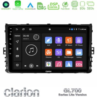 VL Garage - Clarion GL700 Lite Series 8Core Android11 2+32GB VW MQB 2017-> Navigation Multimedia Tablet 9" Με Carplay & Android Auto - VL-U-G72L-VW0333