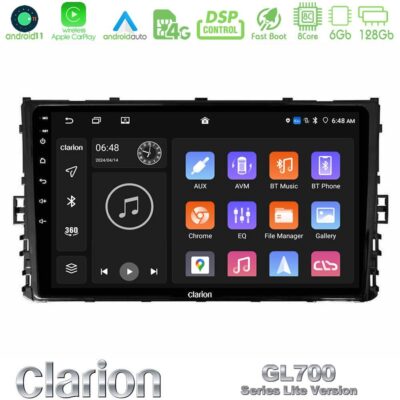 VL Garage - Clarion GL700 Lite Series 8Core Android11 6+128GB VW MQB 2017-> Navigation Multimedia Tablet 9" Με Carplay & Android Auto - VL-U-G76L-VW0333