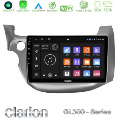 VL Garage - Clarion GL300 Series 4Core Android11 2+32GB Honda Jazz 2009-2013 Navigation Multimedia Tablet 10" Με Carplay & Android Auto - VL-U-GL3-HD0197