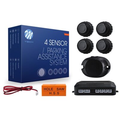 VL Garage - ΣΥΣΤΗΜΑ ΠΑΡΚΑΡΙΣΜΑΤΟΣ 12V ΜΕ 4 ΑΙΣΘΗΤΗΡΕΣ (ΜΑΥΡΟ) 22mm (ΕΠΙΠΛΕΟΝ ΔΑΚΤΥΛΙΔΙ) ΚΑΙ BUZZER M-TECH - VL-CP27B