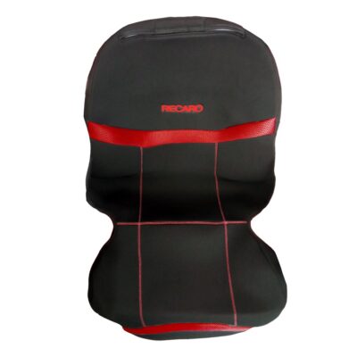 VL Garage - ΗΜΙΚΑΛΥΜΜΑΤΑ ΚΑΘΙΣΜΑΤΩΝ BUCKET RECARO ΜΑΥΡΟ/ΚΟΚΚΙΝΟ ΜΕ ΥΠΟΔΟΧΗ ΠΡΟΣΚΕΦΑΛΟΥ VELCRO & ΠΡΟΣΚΕΦΑΛΑ - 2 ΤΕΜ. - VL-ΠΛΑΤ.REC.BLACK-RED