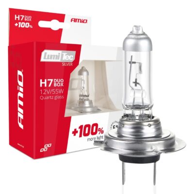 VL Garage - H7 12V 55W PX26d LUMITEC SILVER ΑΛΟΓΟΝΟΥ +100% UP TO 25m AMIO - 2 ΤΕΜ. - VL-01403/AM